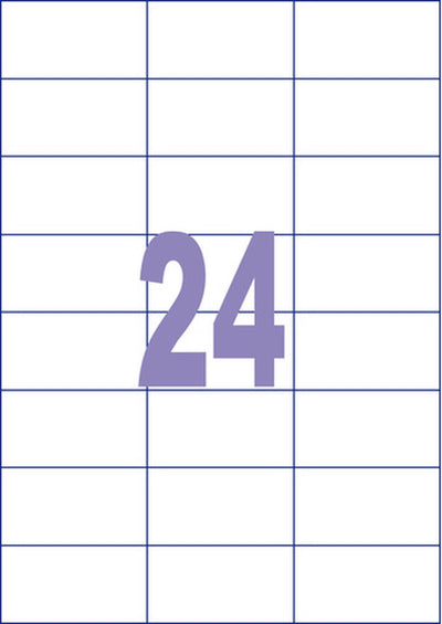 Kangaro etiketten - universeel - inkjet laser kopieer - 70x37mm - 25 vel - 24 stickers per vel