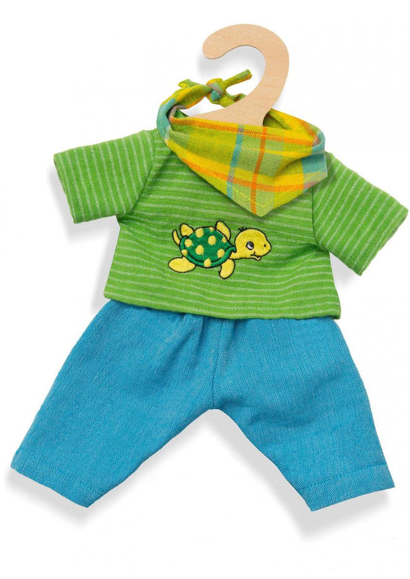 Heless poppenkleding outfit max 3-delig blauw groen 28-35 cm