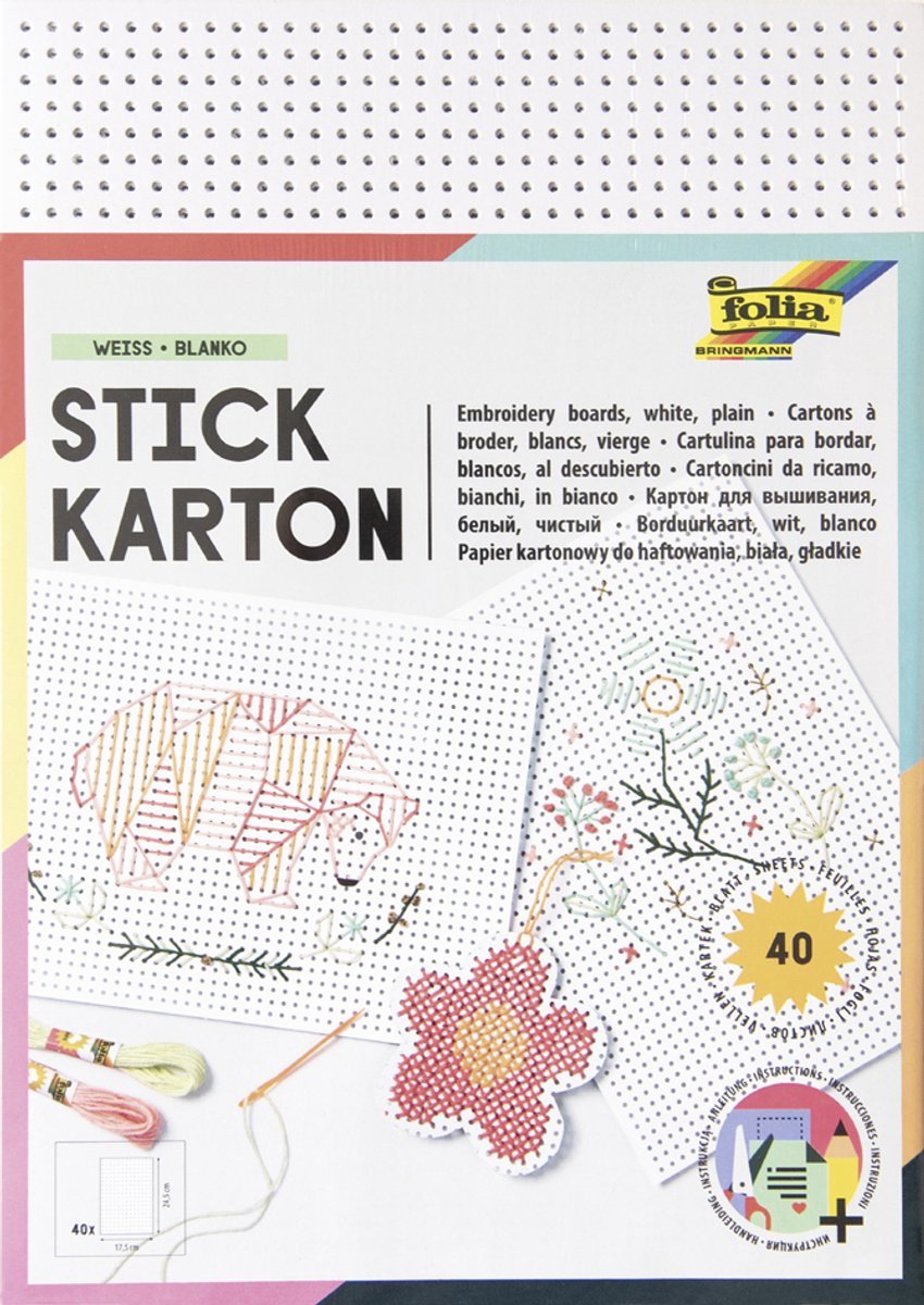 Merkloos sans marque embroidery cardboard - uni