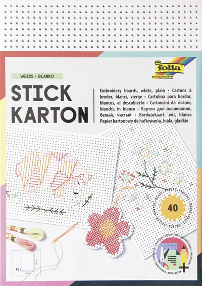 Merkloos sans marque borduurkarton creatief knutselkarton multicolor 40 vellen 17,5x24,5cm.