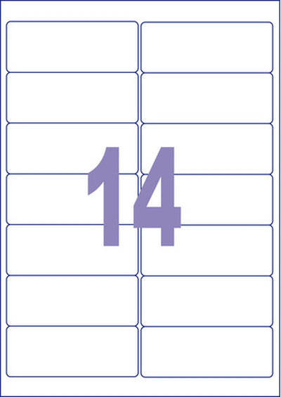 Kangaro etiketten - universeel - zelfklevend - inkjet laser kopieer - 99,1x38,1mm - 25 vel - 14 stickers per vel