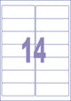 Kangaro etiketten - universeel - zelfklevend - inkjet laser kopieer - 99,1x38,1mm - 25 vel - 14 stickers per vel