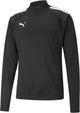 Puma teamliga 1 4 zip top heren sportshirt - black- white