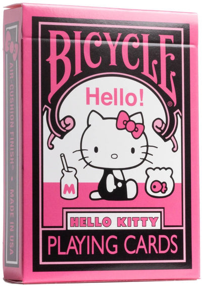 Bicycle hello kitty black pink - premium speelkaarten - poker - collectible - sanrio - manga anime