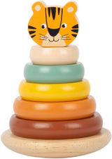 Small foot - houten stapeltoren safari tijger, 7dlg. - afbeelding 1