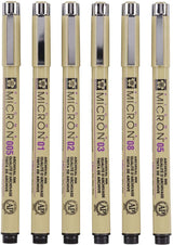 Sakura pigma micron 01 etui met 6 basic kleuren - afbeelding 1