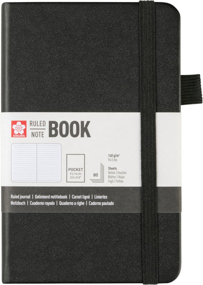 Sakura gelijnd harde kaft notitieboek pocket zwart