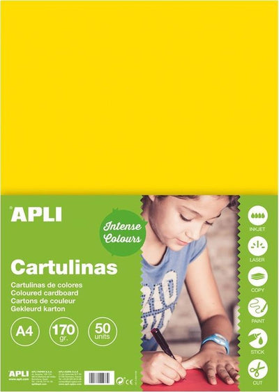 Apli geel karton a4 170 g m² - 50 vel