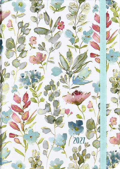 Peter pauper floral watercolor compact diary 16-mnds 2027