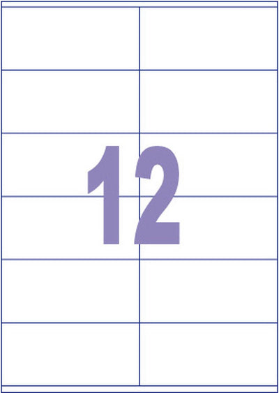 Kangaro etiket - inkjet laser kopieer - 105x48mm - 100 vel - 12 stickers per vel