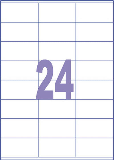 Kangaro etiketten - universeel - inkjet laser print - 70x36mm - 100 vel - 24 stickers per vel