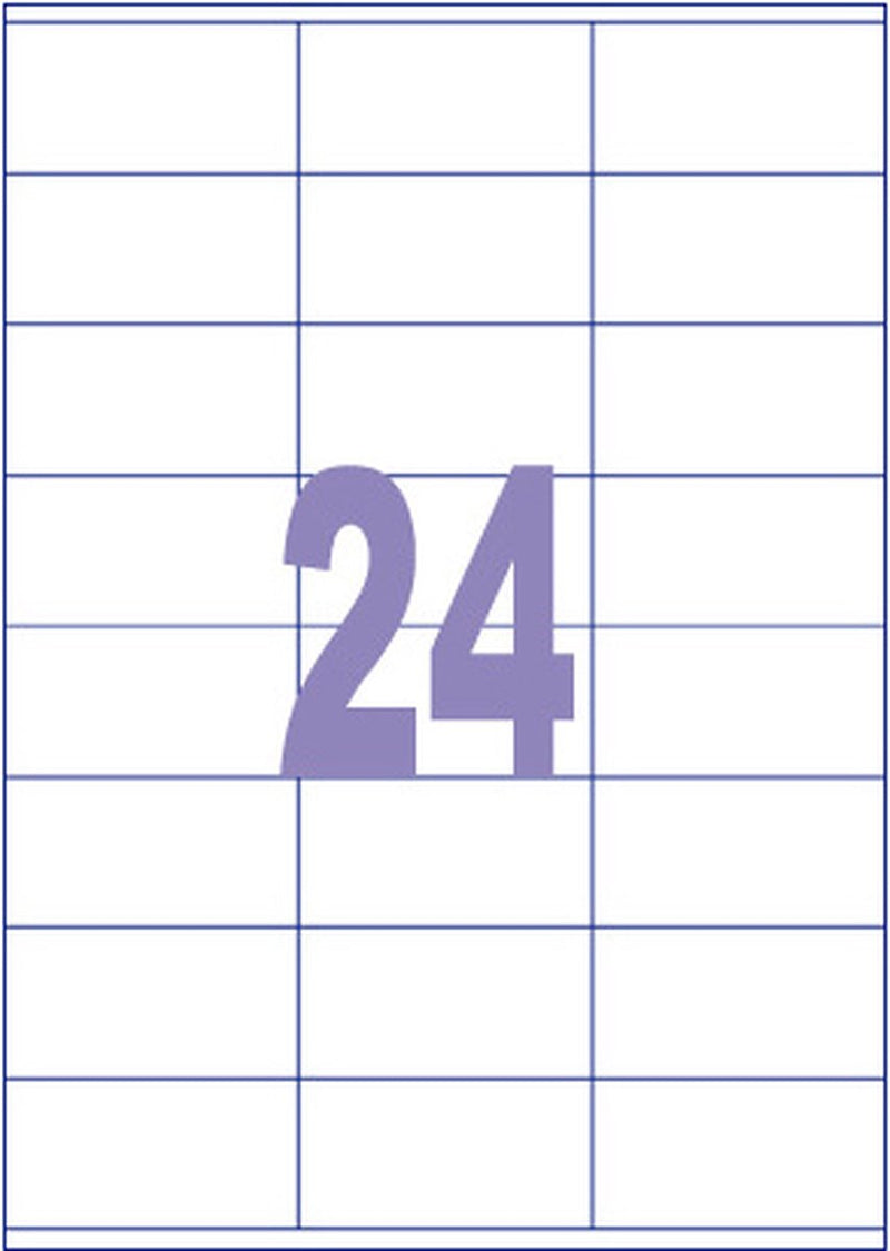 Kangaro etiketten - universeel - inkjet laser print - 70x36mm - 100 vel - 24 stickers per vel