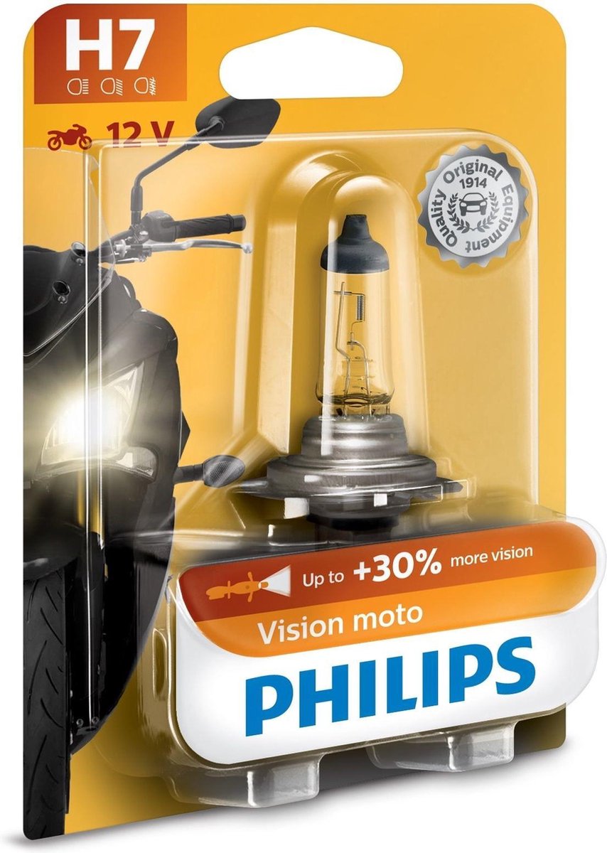 Philips motorlamp h7 vision moto 12v 55w wit