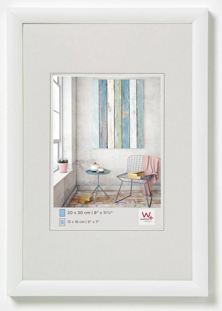 Walther trendstyle - kunststof lijst - fotoformaat 13x18 cm - wit