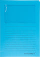Q-connect l-map met venster | 120 g m² | a4 | pak van 100 stuks | blauw