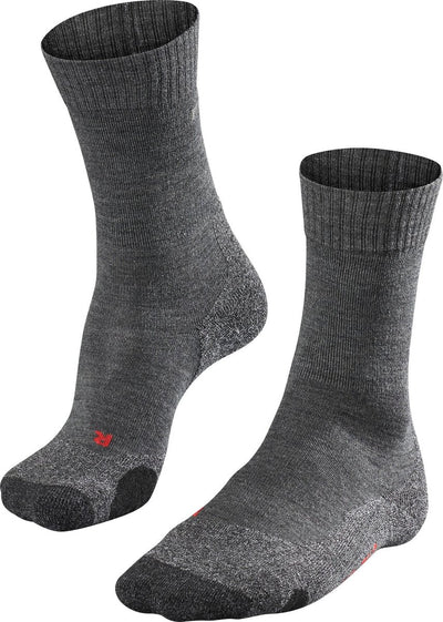 Falke tk2 anti-blaar dik wol functioneel materiaal wandelsokken dames grijs - maat 41-42