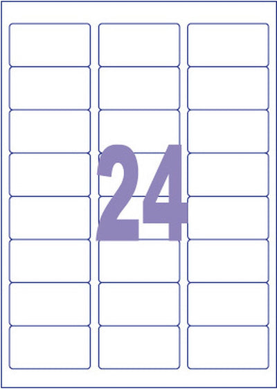 Kangaro etiket - inkjet laser kopieer - 63,5x33,9mm - 100 vel - 24 stickers per vel