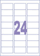 Kangaro etiket - inkjet laser kopieer - 63,5x33,9mm - 100 vel - 24 stickers per vel
