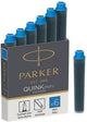 Parker minivulpen inktpatronen | blauwe quink inkt | 6 stuks