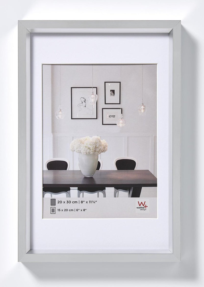 Walther steel style - kunststof lijst - fotoformaat 20x30 cm - zilver