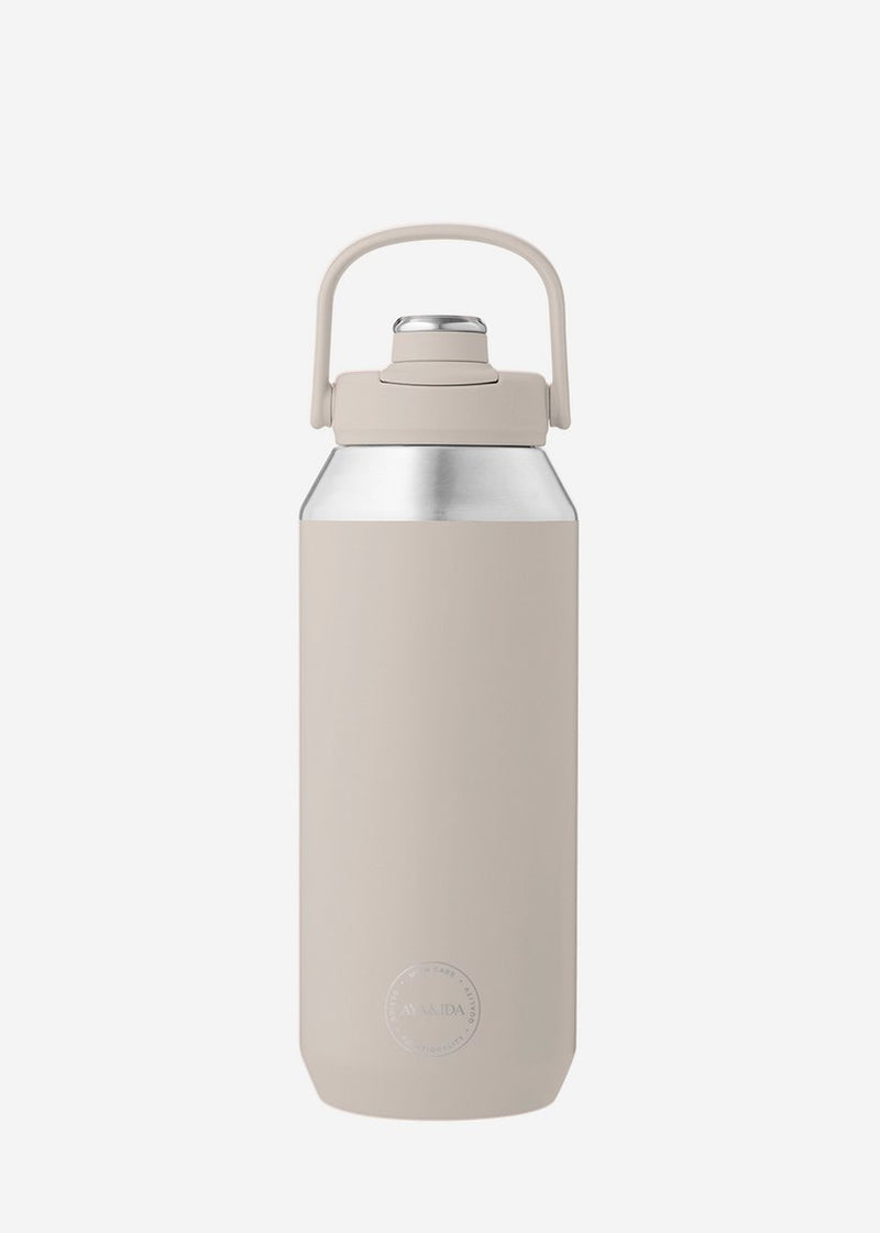 Aya ida aya ida - sports bottle - drinkfles - thermosfles - waterfles - rvs - 950 ml - cream beige