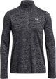 Under armour tech 1 2 zip- twist-blk dames sporttrui - zwart - wit