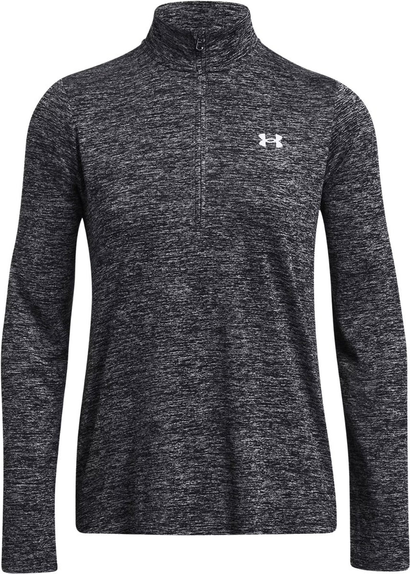 Under armour tech 1 2 zip- twist-blk dames sporttrui - zwart - wit