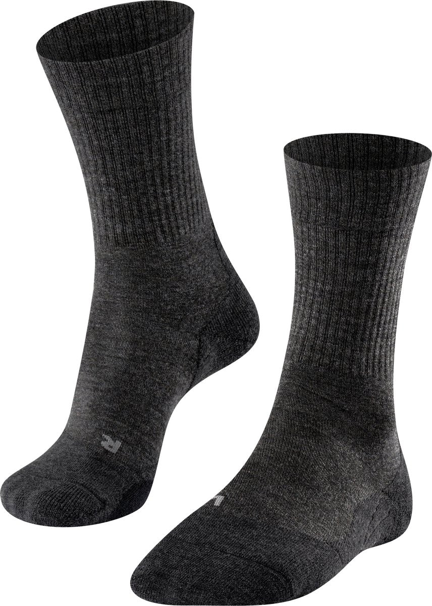 Falke tk2 wool anti-blaar dik wol functioneel materiaal wandelsokken heren grijs - maat 46-48