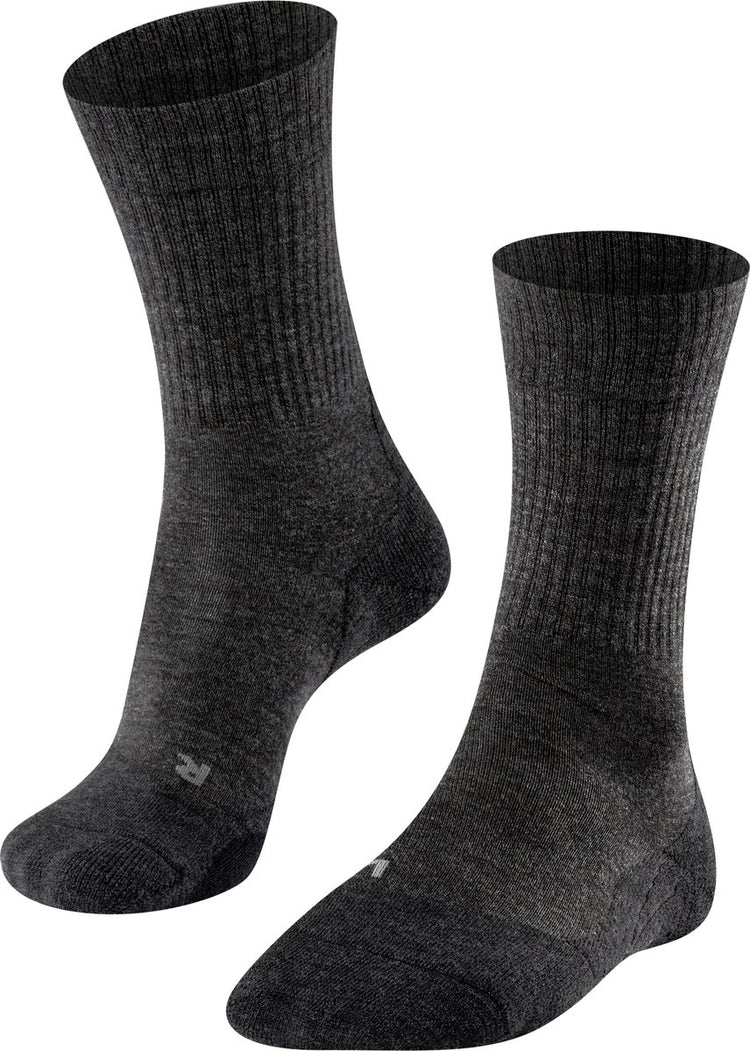 Falke tk2 wool anti-blaar dik wol functioneel materiaal wandelsokken heren grijs - maat 46-48