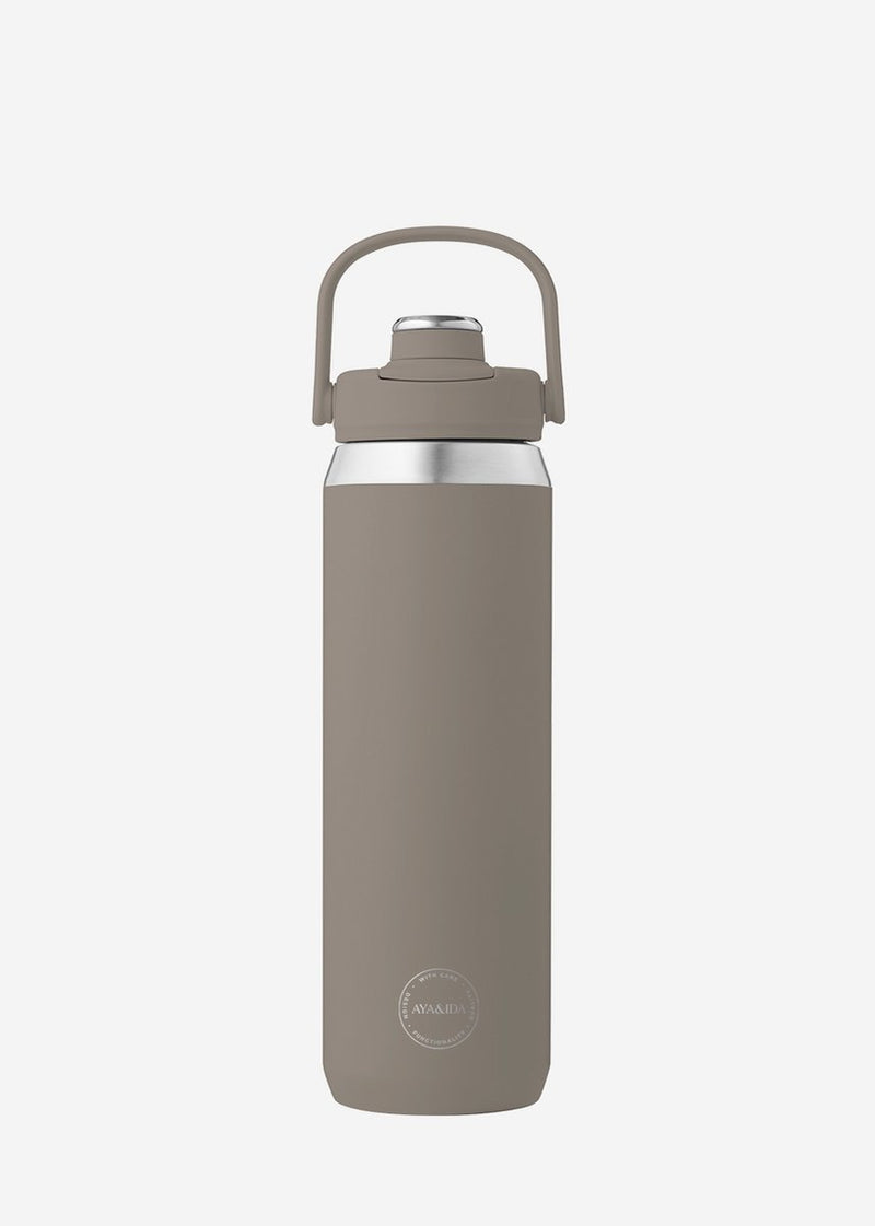 Aya ida aya ida - sports bottle - drinkfles - thermosfles - waterfles - rvs - 700 ml - driftwood