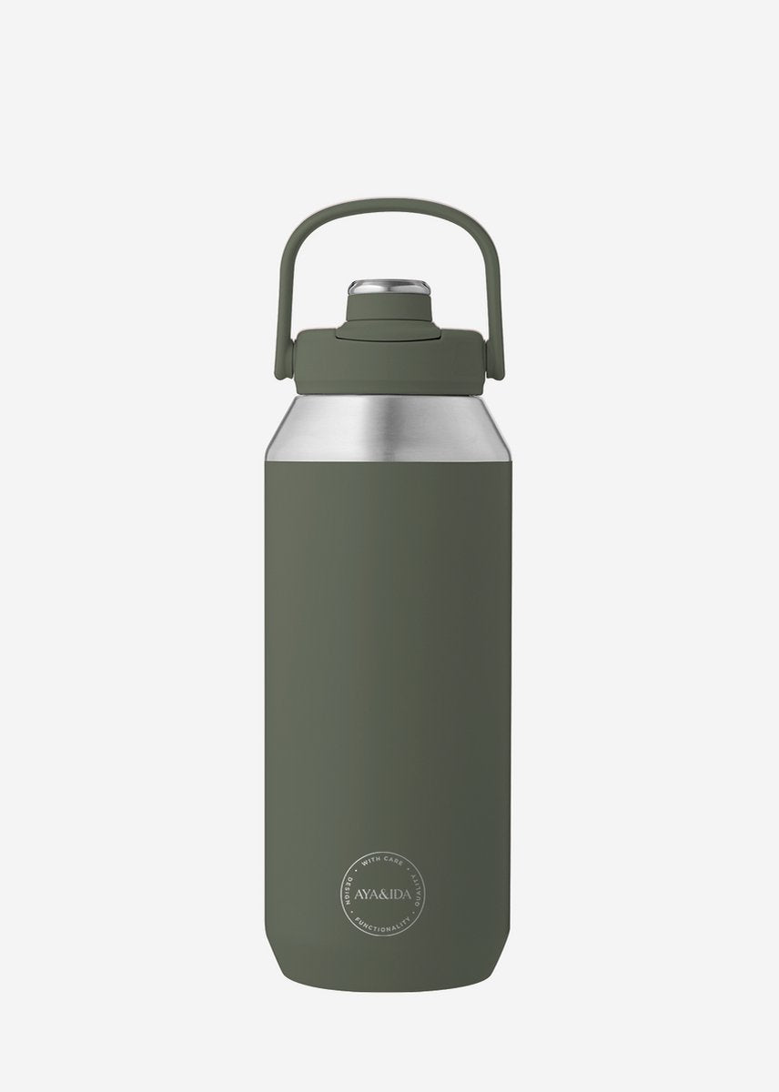 Aya ida aya ida - sports bottle - drinkfles - thermosfles - waterfles - rvs - 950 ml - tropical green