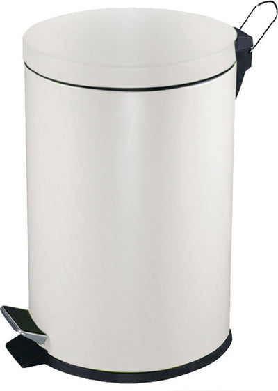 V-part - pedaalemmer 5 liter - steel - wit - prullenbak
