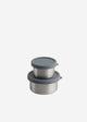 Aya ida aya ida - set snack containers - lunchbox - pillendoosje - set voedselcontainer - granola container - 100ml + 200ml - dark grey