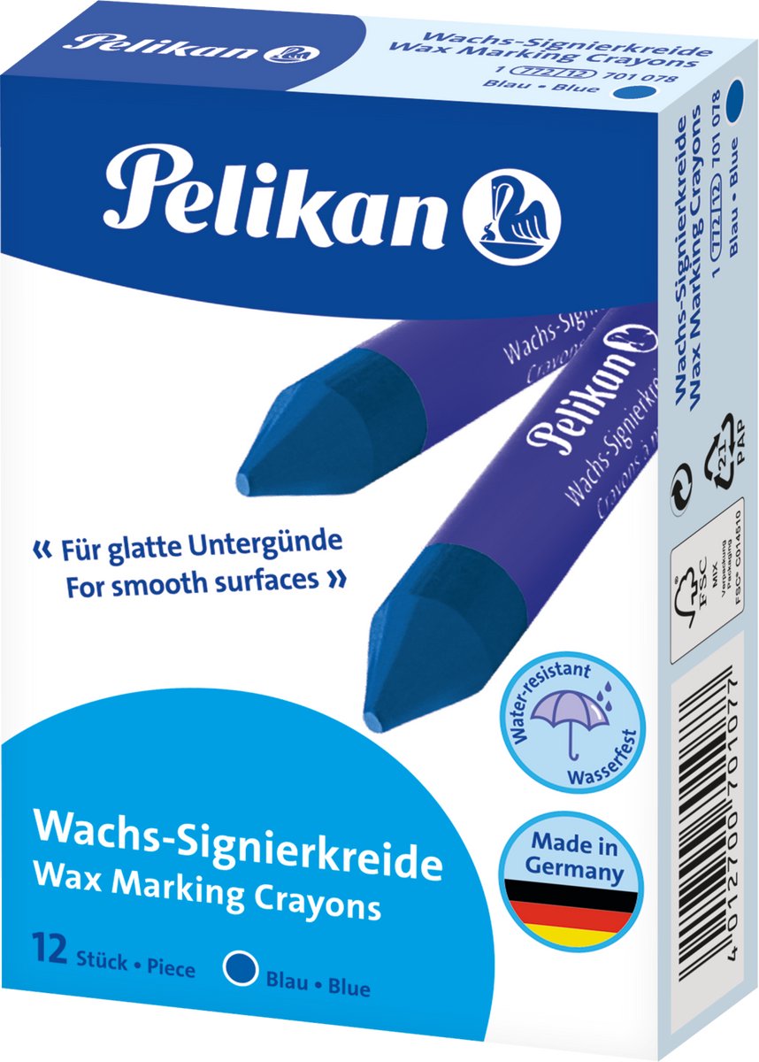 Pelikan merkkrijt 772- blauw - 12 stuks