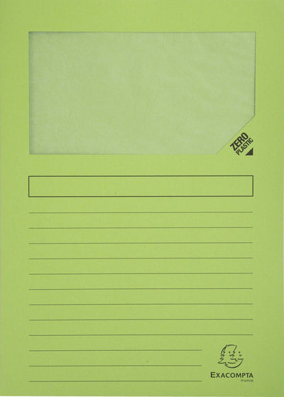 Exacompta 16x forever pak van 25 venstermappen 120g m2 - 22x31cm voor a4 - grasgroen - 50253e