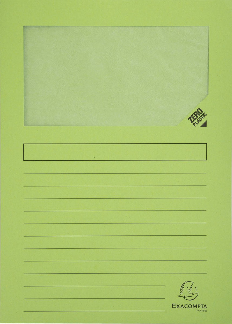 Exacompta 16x forever pak van 25 venstermappen 120g m2 - 22x31cm voor a4 - grasgroen - 50253e