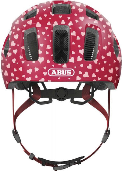 Abus fietshelm youn-i 2.0 cherry heart m - 52-57 cm - rood - geschikt voor gebruik op elektrische fietsen - stadsfietsen - 260 g