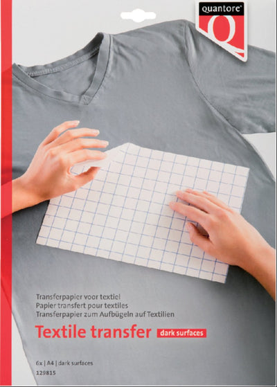 Quantore transferpapier voor textiel - 6 vellen - donkere kleding - a4