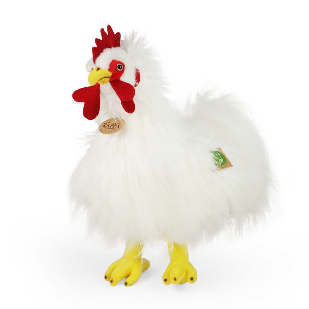 Pluche witte haan 33 cm eco-friendly