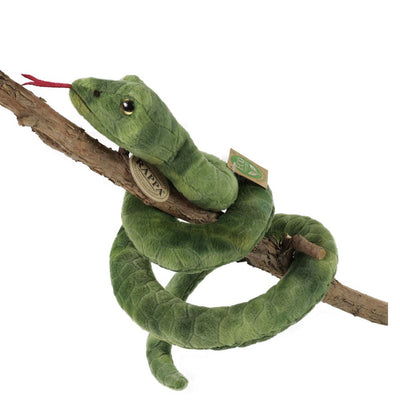 Pluche groene slang 90 cm eco-vriendelij