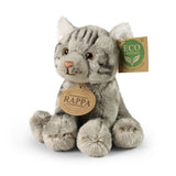 Pluche grijze kat 14 cm eco-friendly - afbeelding 1