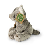 Pluche grijze kat 14 cm eco-friendly - afbeelding 2