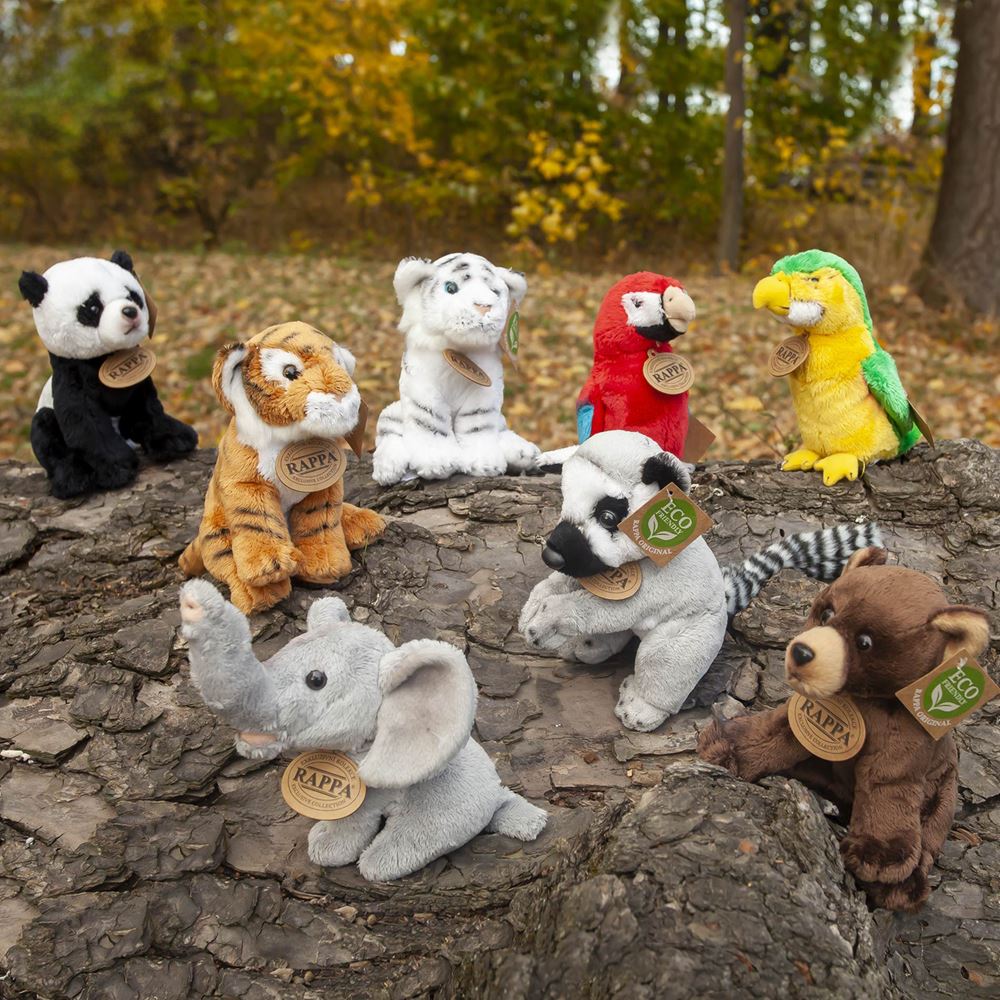 Pluche exotische mix asst. 15cm eco-vrie