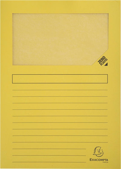 Exacompta forever® pak van 100 venstermappen 120g m2 - 22x31cm voor a4 - geel - 50109e