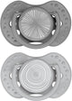 Difrax lovi fopspeen dynamisch - classy - 0 tot 6 maanden - grijs - 2 stuks
