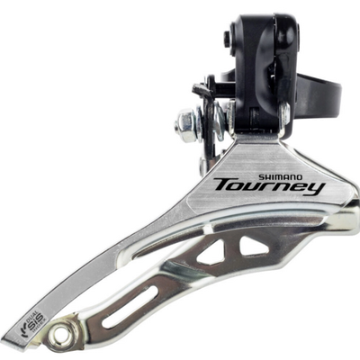 Shimano voorderailleur tourney fd-ty300 3x6 7 speed - down swing - top pull - hoge klem ø34,9 mm - 42t - (66-69°)