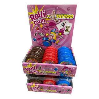 Snoep rolli gum + tattoo | 12 stuks