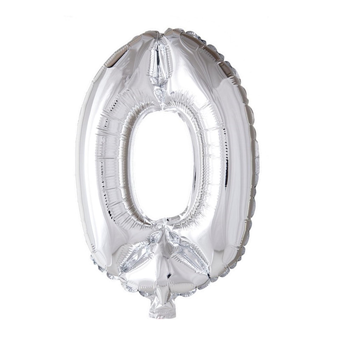 Globos cijfer ballon nummer '0' zilver folie 40cm geschikt voor helium