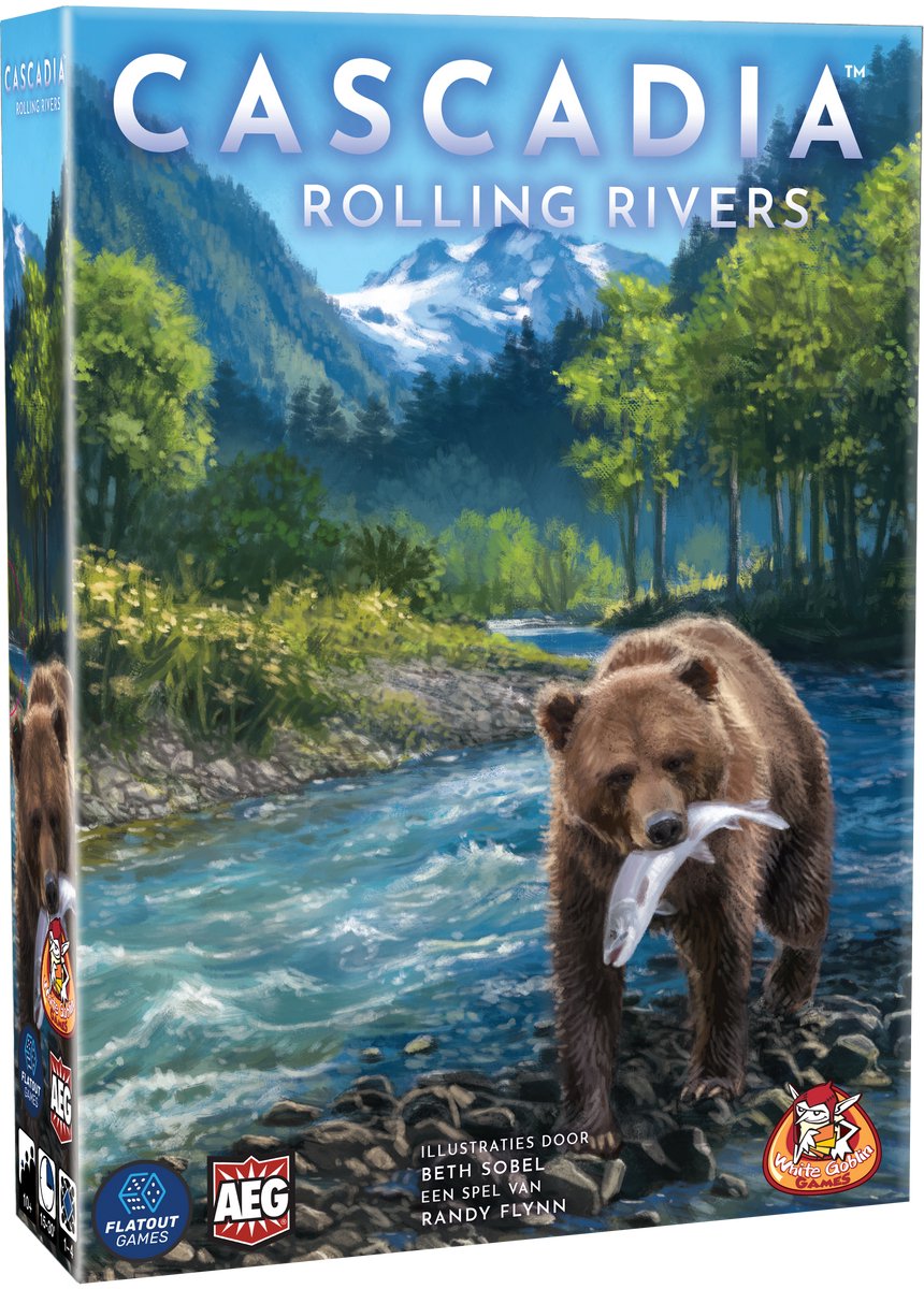 White goblin games - cascadia: rolling rivers - dobbelspel - 1 tot 4 spelers - gezelschapsspel - natuur strategie - flip-roll-and-write spel