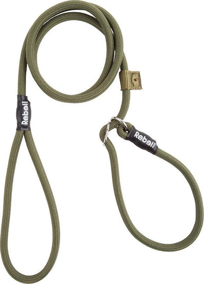 Rebel petz hondenriem - trainingslijn - leger groen - s - 8 mm x 140 cm